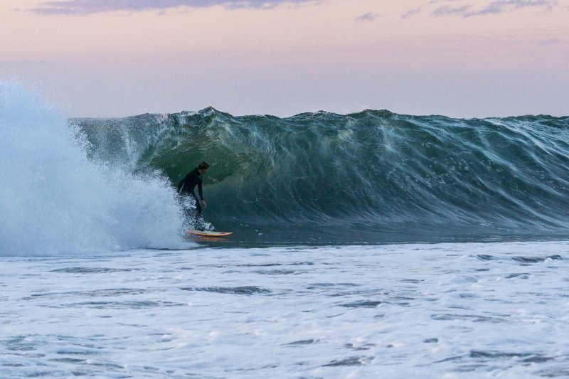 mark mcinnis surfer-hank-gaskell-catches-a-sunset-tube-in-chile